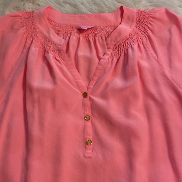 Lilly Pulitzer Elsa 100% silk blouse size XL - Picture 9 of 12